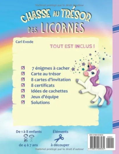 Chasse au trésor des licornes: kit complet - Pour enfants de 4 à 7 ans - Parfait pour une fête d'anniversaire