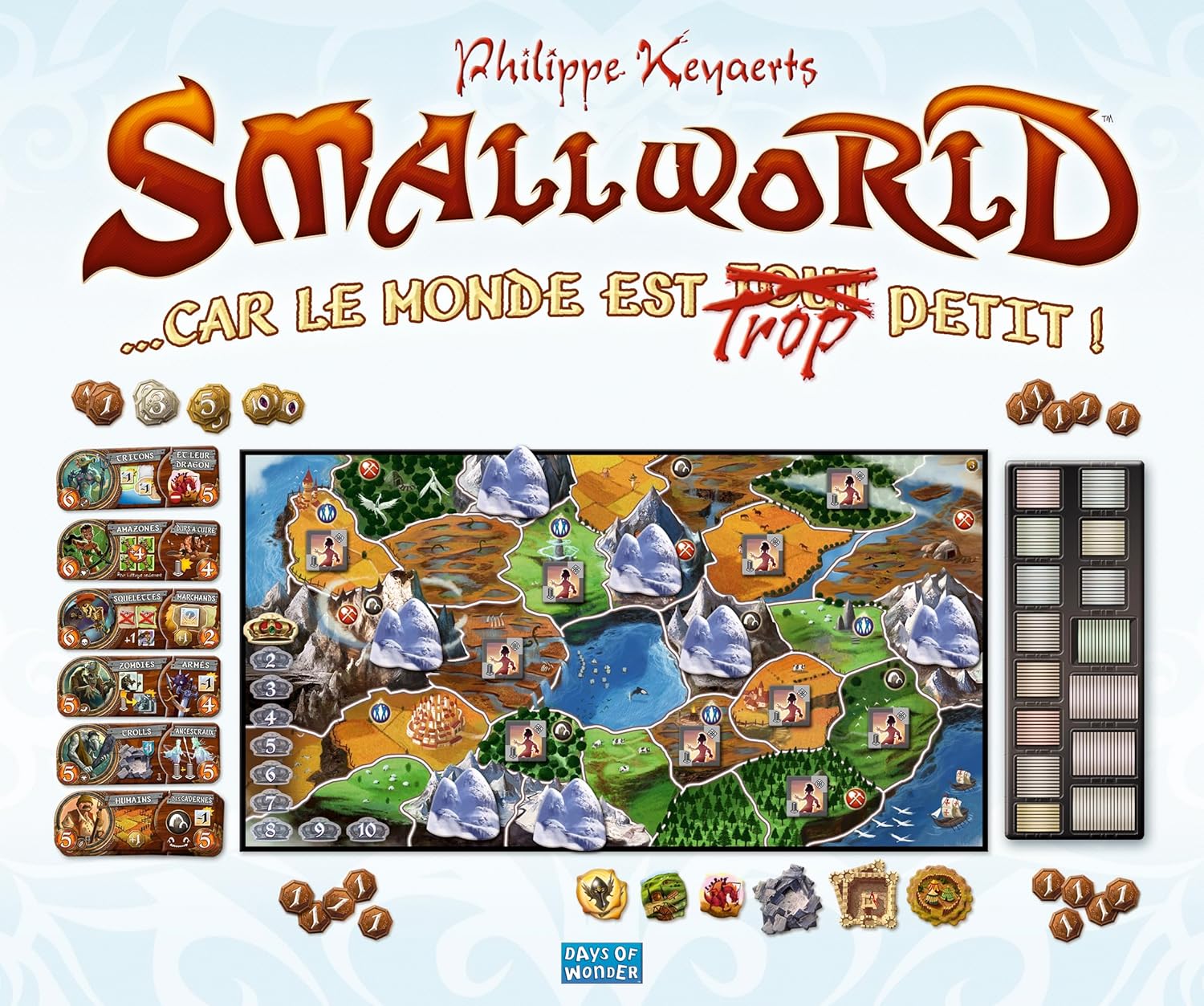Small World - Jeu de Société Stratégique pour Enfants Dès 8 Ans - Jeu de Plateau et Civilisations - Univers Fantastique- As d'or - 2 à 5 Joueurs - 40 à 80 Min -en Français - Days of Wonder Smallworld