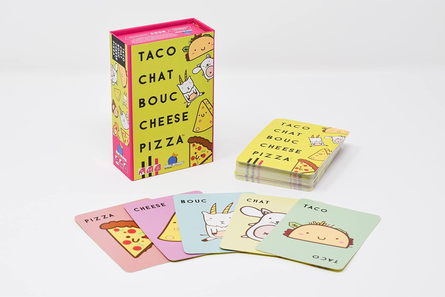 Taco Chat Bouc Cheese Pizza - Jeu de Société Idéal pour s'Amuser en Famille ou Entre Amis en Soirée - Jeu d'Ambiance et de Rapidité - Jeu de Carte - De 2 à 8 Joueurs - À Partir de 8 Ans