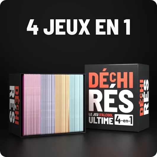 Déchirés - Le Jeu à Boire Ultime - Jeu à Boire avec 100 Cartes - Jeu de Boisson - Jeu de Cartes - Jeu de fête pour Adultes - dès 18 Ans - édition française Français Noir