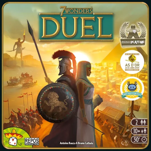 7 Wonders : Duel - Jeu de Société pour Adultes et Enfants dès 10 Ans - Version du Jeu de Stratégie et de Plateau pour 2 Joueurs - 20 Min - Version Française - Repos Production L 7W Duel Simple