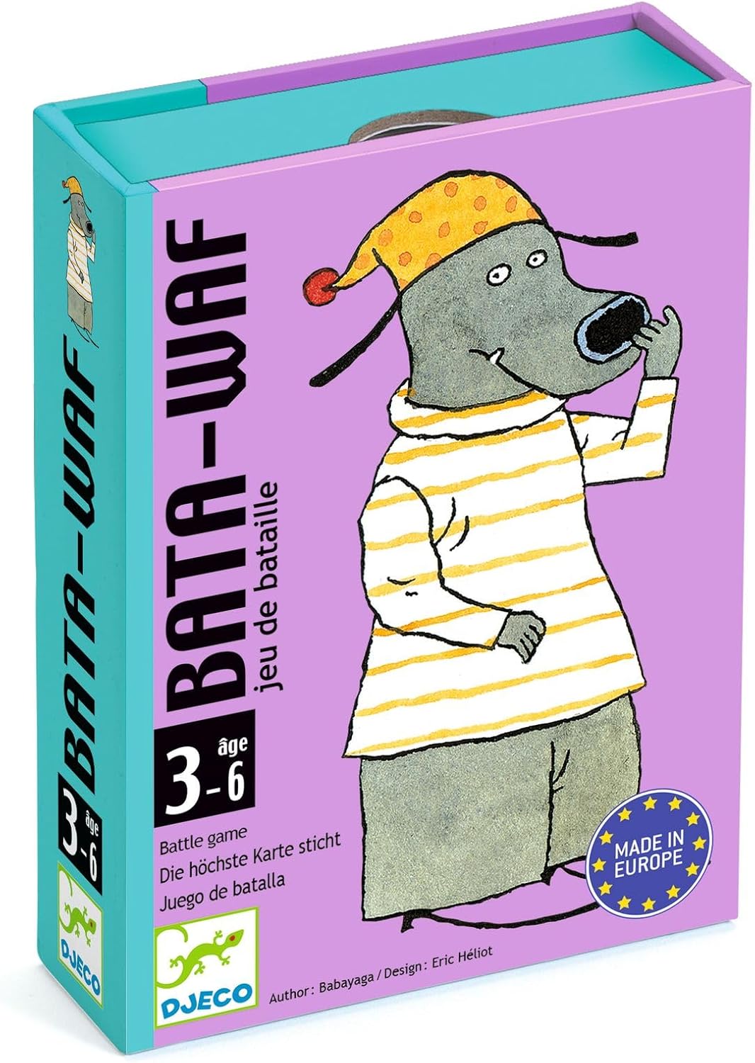 Batawaf Jeu de 36 Cartes, 3 à 6 ans - Apprentissage des Jeux de Cartes - Développe Observation & Coopération - Compare la taille des Chiens ! Resistant et Amusant - 2 à 4 Joueurs