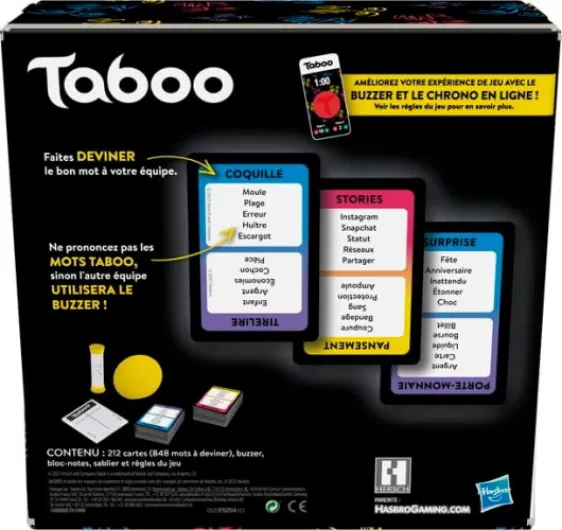Jeu Taboo Classique, Jeu de Mots à Deviner, Jeu de Groupe pour Ados et Adultes, dès 13 Ans, Jeu de société pour 4 Joueurs et Plus, pour Les Soirées de Jeux Classic