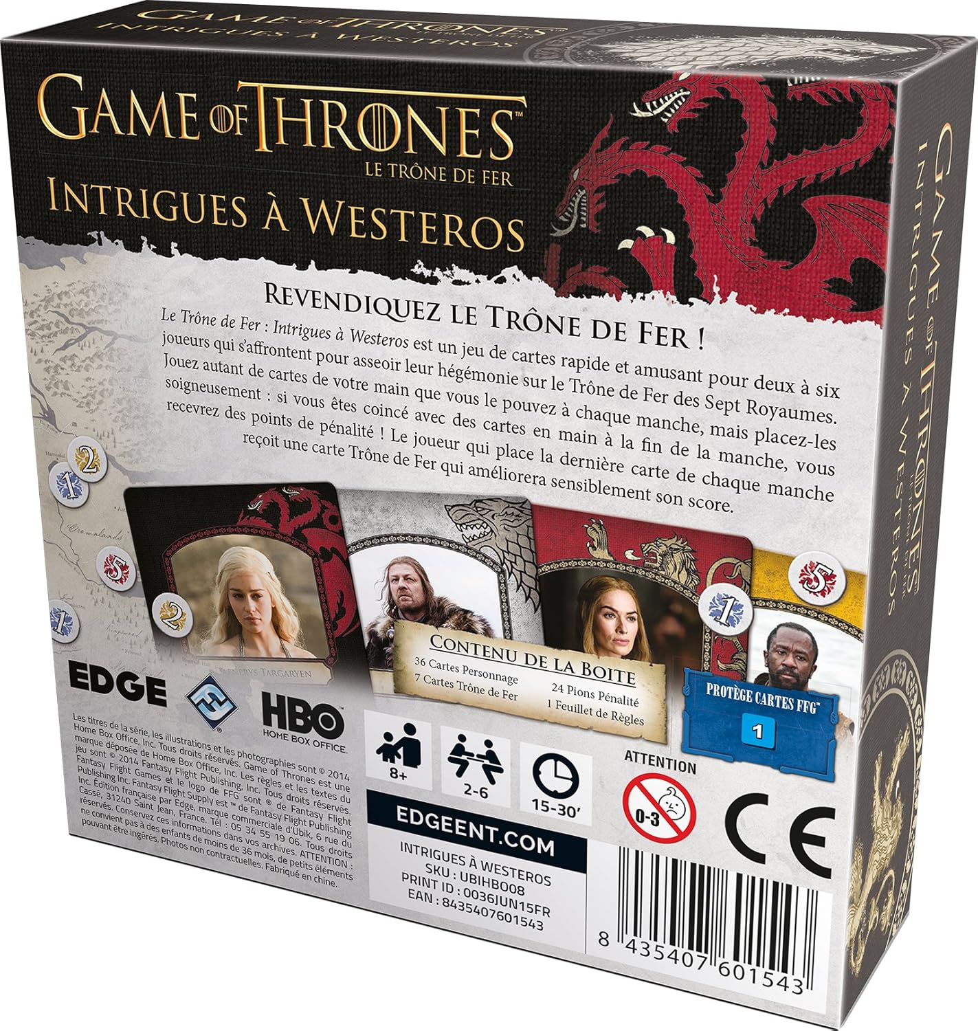 Edge - Game of Thrones Le Trône de Fer : Intrigues à Westeros - Jeu de société - À partir de 8 Ans - 2 à 6 Joueurs - 15 à 30 Minutes