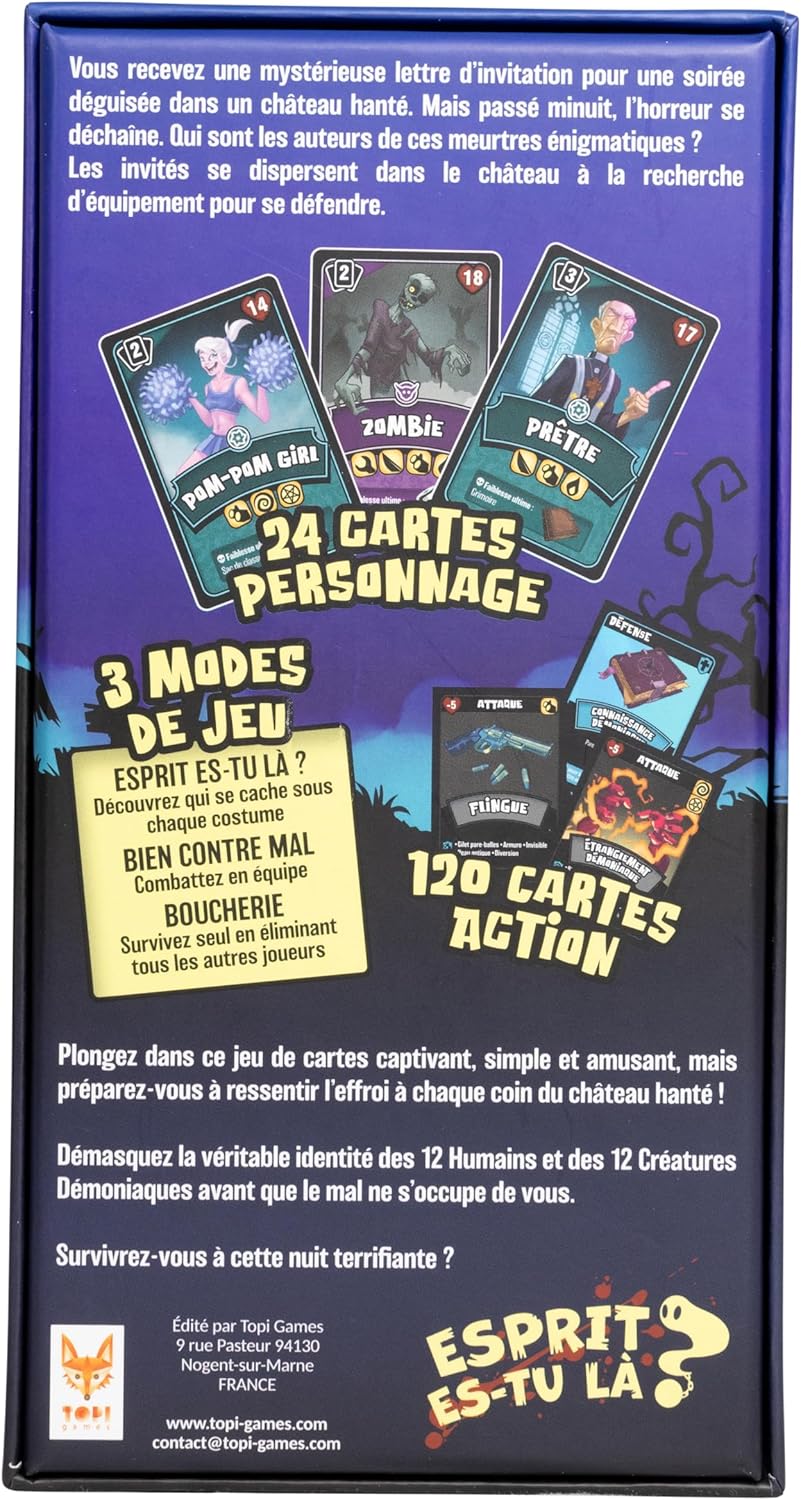Esprit ES-tu Là ? - Jeu de Société Stratégique et Captivant - Jeu en Famille Ou Entre Amis de Déduction dans Un Château Hanté - 3 Modes de Jeu - 2-12 Joueurs - Idée Cadeau Enfant 7 Ans+