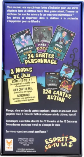 Esprit ES-tu Là ? - Jeu de Société Stratégique et Captivant - Jeu en Famille Ou Entre Amis de Déduction dans Un Château Hanté - 3 Modes de Jeu - 2-12 Joueurs - Idée Cadeau Enfant 7 Ans+