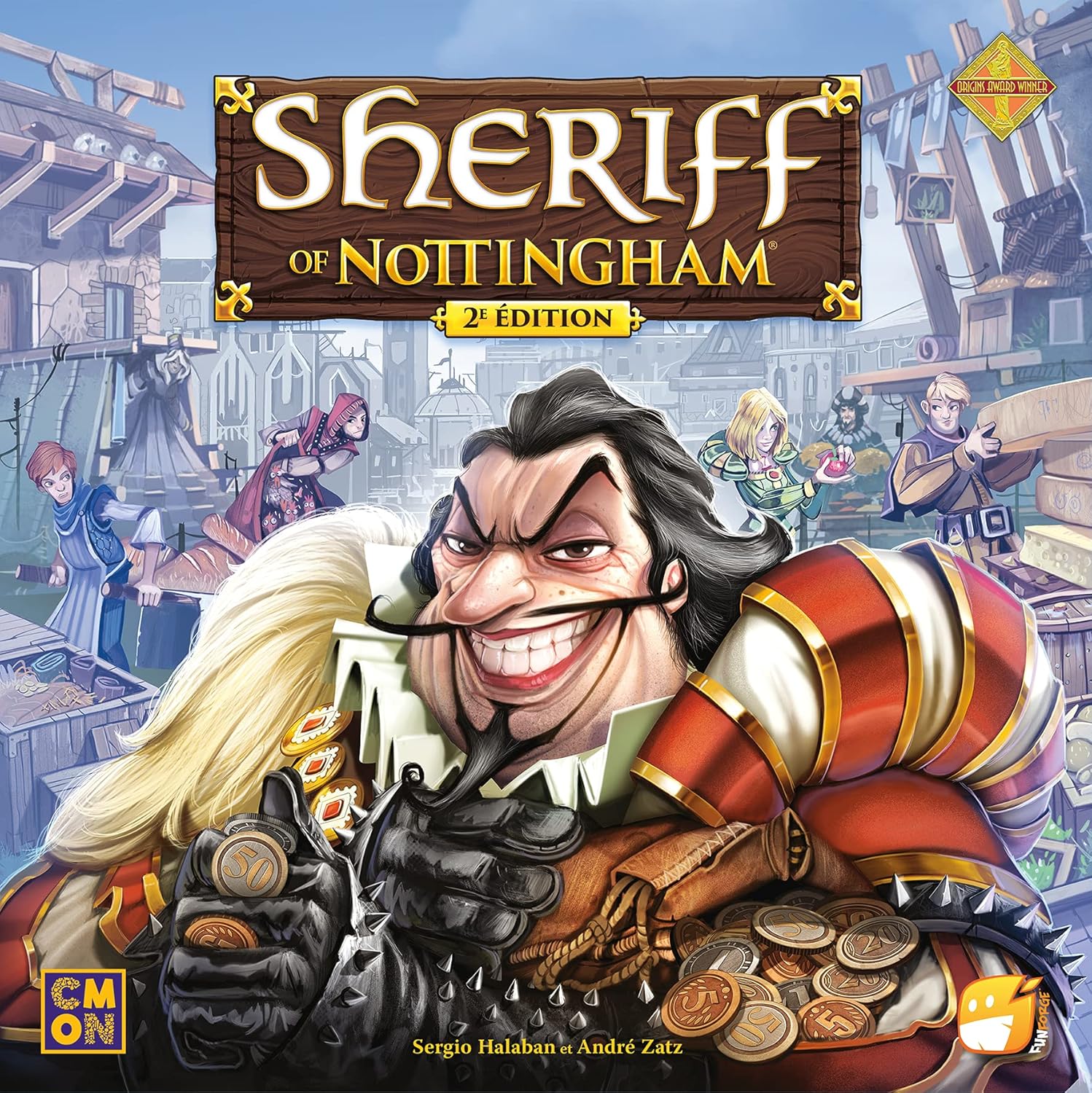 Funforge - Sheriff of Notthingham - 2ème édition - Jeu de société - À partir de 14 Ans - 3 à 6 Joueurs - 60 Minutes
