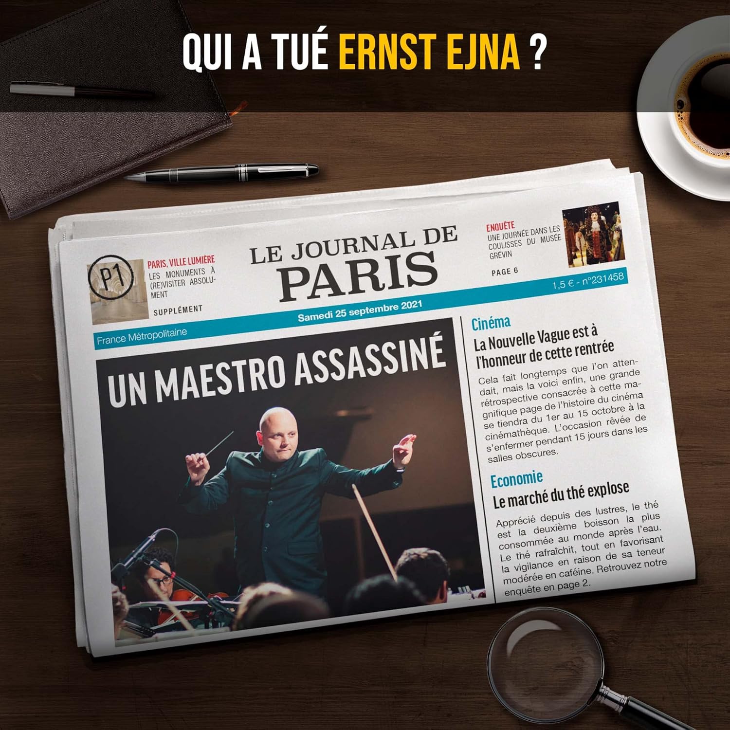 Dossiers Criminels - Le Maestro Assassiné : Qui A Tué Ernst Ejna ? Jeu de Societe Escape Game - Jeu d’Enquête Immersif et Collaboratif, 1-6 Joueurs