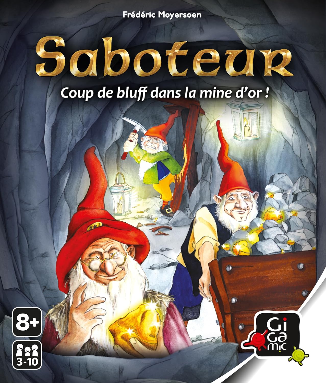 AMSABO - Jeu de Carte - 8 ans to 99 ans- Saboteur Noir Classique