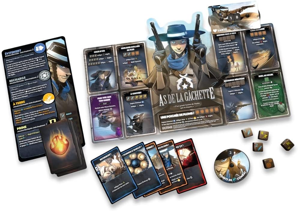 Lucky Duck Games- Dice Throne S2 : As de la Gâchette VS Samouraï- Jeu de Société de Dés Compétitif pour Adultes & Enafnts- Jeu de Tactique et Stratégie- 2 Joueurs- 20 à 40 Min- En Français -Dès 8 ans