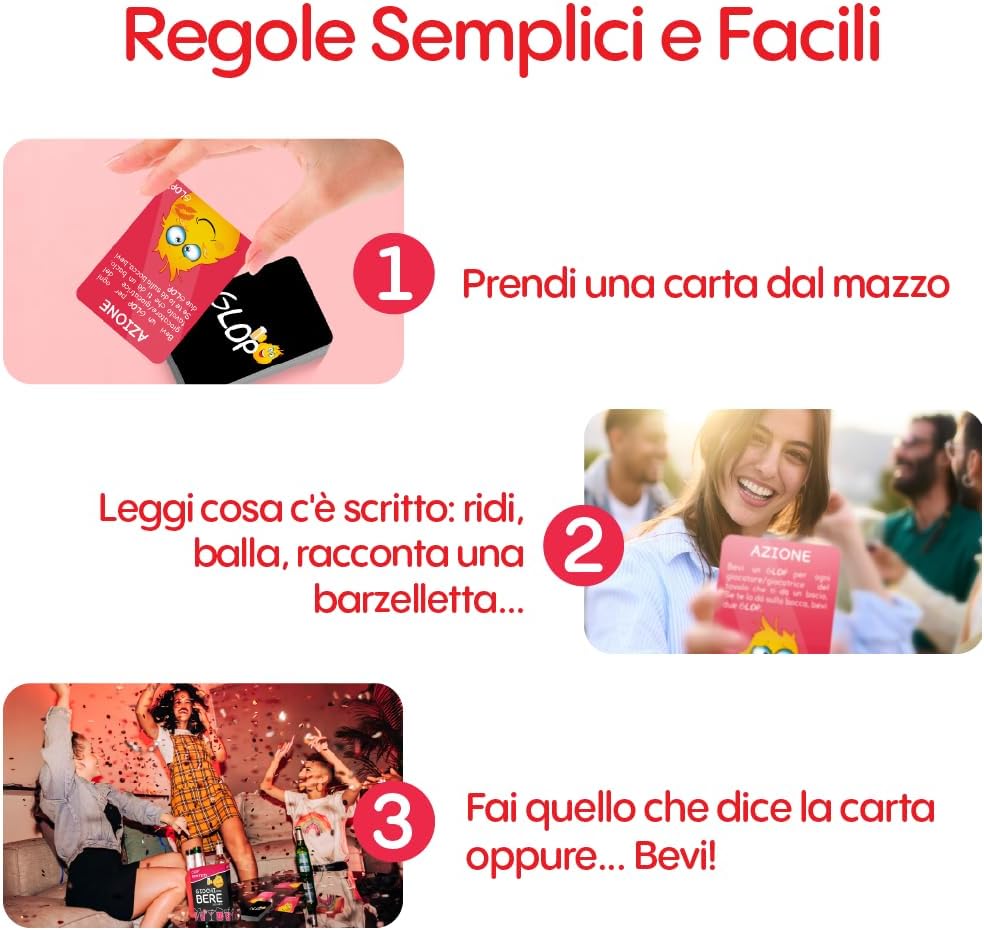 GLOP J"étais, Jeux à boire, Jeux de Société Adultes, Jeu de Fête, Jeu de Boisson, Adieu de Bébé, Idées Cadeaux Italien.