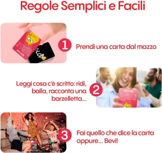 GLOP J"étais, Jeux à boire, Jeux de Société Adultes, Jeu de Fête, Jeu de Boisson, Adieu de Bébé, Idées Cadeaux Italien.