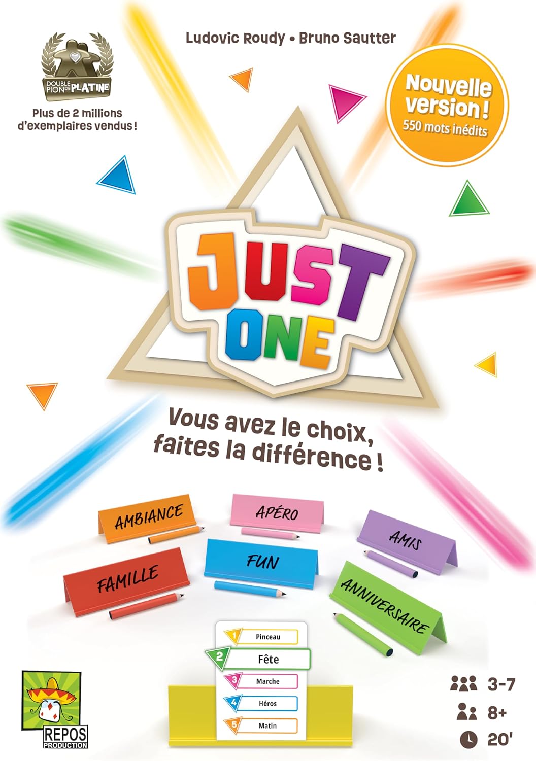 Just One - Jeu de Société Coopératif pour Enfants dès 8 Ans - Jeu de Cartes d'Ambiance en Famille avec Mots à Deviner - 3 à 7 Joueurs - 20 Min - Version française