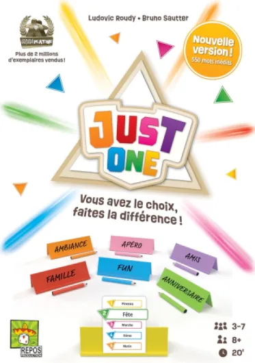 Just One - Jeu de Société Coopératif pour Enfants dès 8 Ans - Jeu de Cartes d'Ambiance en Famille avec Mots à Deviner - 3 à 7 Joueurs - 20 Min - Version française
