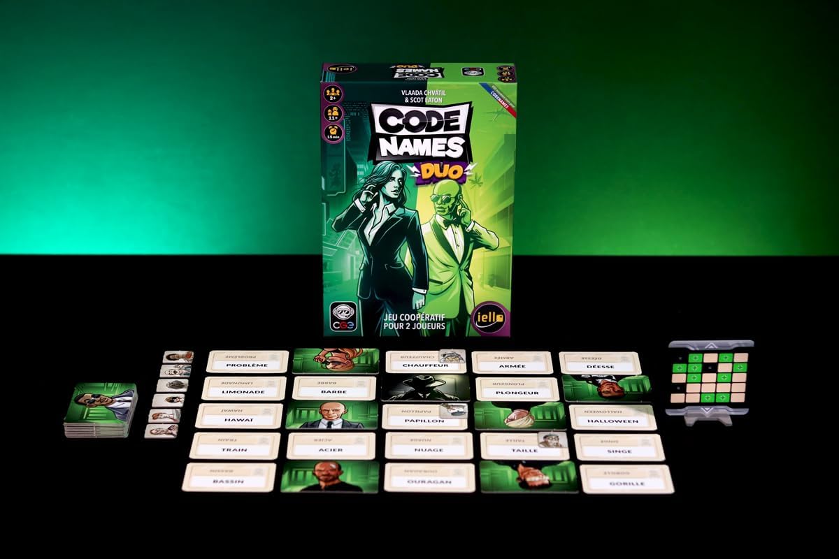 IELLO CODENAMES: Duo – Le Jeu de Mots coopératif où Deux Joueurs s’unissent pour découvrir Les Bons Mots ! ‍ Résolvez Les énigmes Ensemble et évitez Les pièges – Un défi de Communication pour Deux !