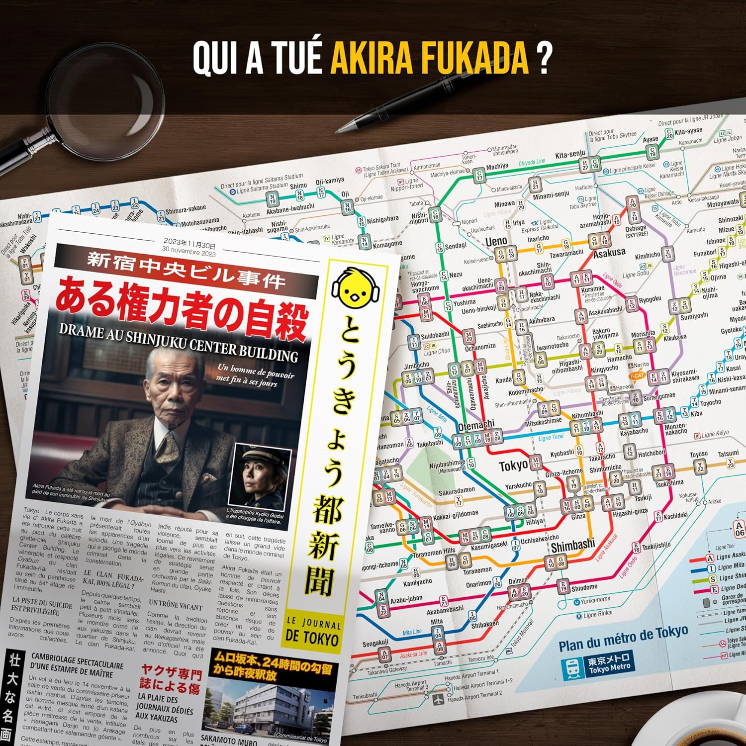 Dossiers Criminels - Le Secret des Yakuzas : Qui a tué Akira Fukada ? - Jeu de Societe Escape Game - Jeu d’Enquête Immersif et Collaboratif