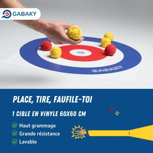 Jeu de Pétanque Originale, Mix de Palet et Curling, Cible avec 8 Boules Molles, Tout Terrain Intérieur Extérieur Indoor Outdoor (Édition Classique)