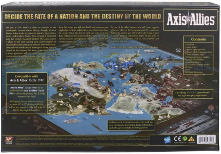 Hasbro Gaming Avalon Hill Axis & Allies Europe 1940 Second Edition WWII Strategy Board Game, with Extra Large Gameboard, Ages 12 and Up, 2-6 Players