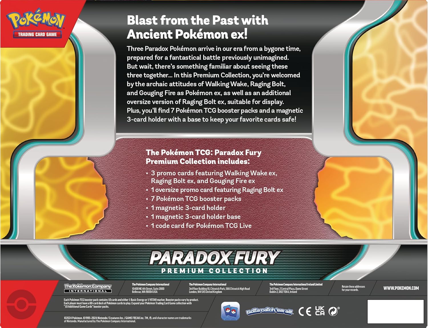 TCG : Paradox Fury Premium Collection (1 Carte surdimensionnée, 3 Cartes et 7 boosters)