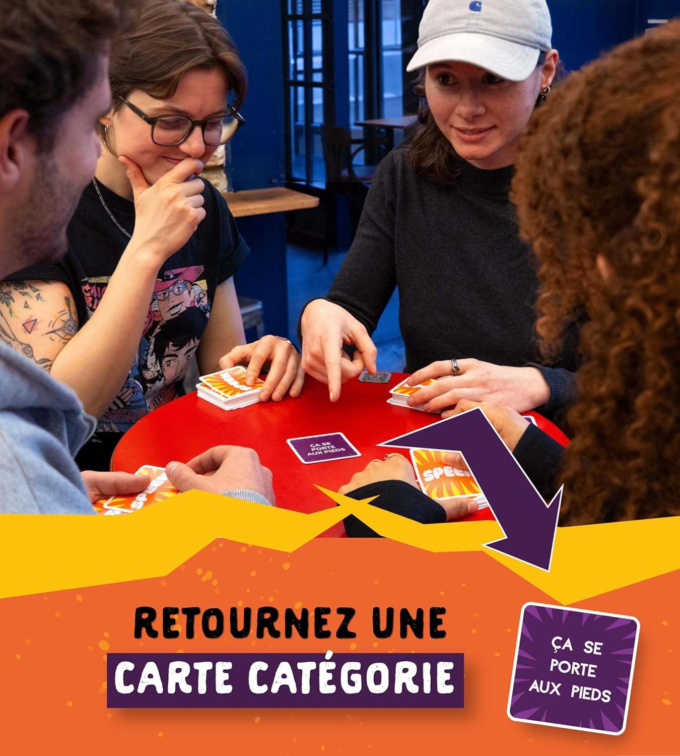 SPEEK – Jeu d’Ambiance Rapide et Drôle - Jeu de Société Famille & Amis - 2 à 6 Joueurs - Dès 10 Ans - 10 Minutes - 200 Cartes - Idée Cadeau Anniversaire & Soirée