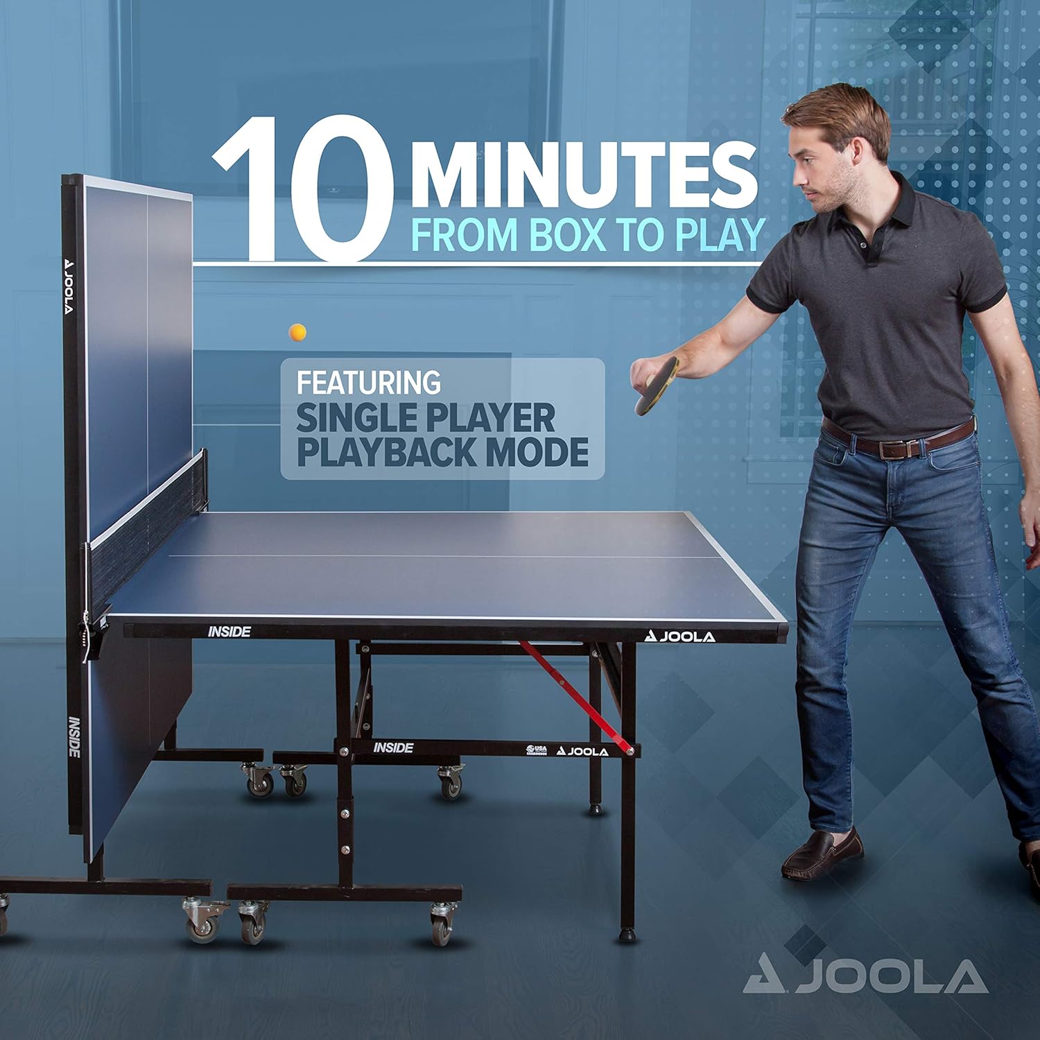 Tables de Tennis de Table Inside, Table de ping-Pong d'intérieur, Piètement Pliable - Montage Rapide - Filet Inclus, 274 x 152,5 x 76 cm, Inside 15