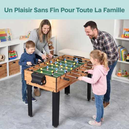 Table Multi-Jeux 2-en-1/4-en-1/5-en-1 – Baby-Foot, Air Hockey, Ping-Pong, Billard, Shuffleboard – Table de Jeux d’Arcade Familiale, Accessoires Inclus (sur Pied) 4-en-1 Table Multijeux