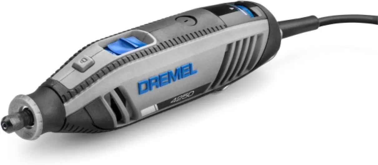 4250 Outil Rotatif Multifonction 175W avec 5 vitesses variables, max - 35.000 tr/min (Kit avec 128 accessoires, 6 compléments et 1 Dremel Box) pour Couper, Défoncer, Percer, Poncer, Meuler