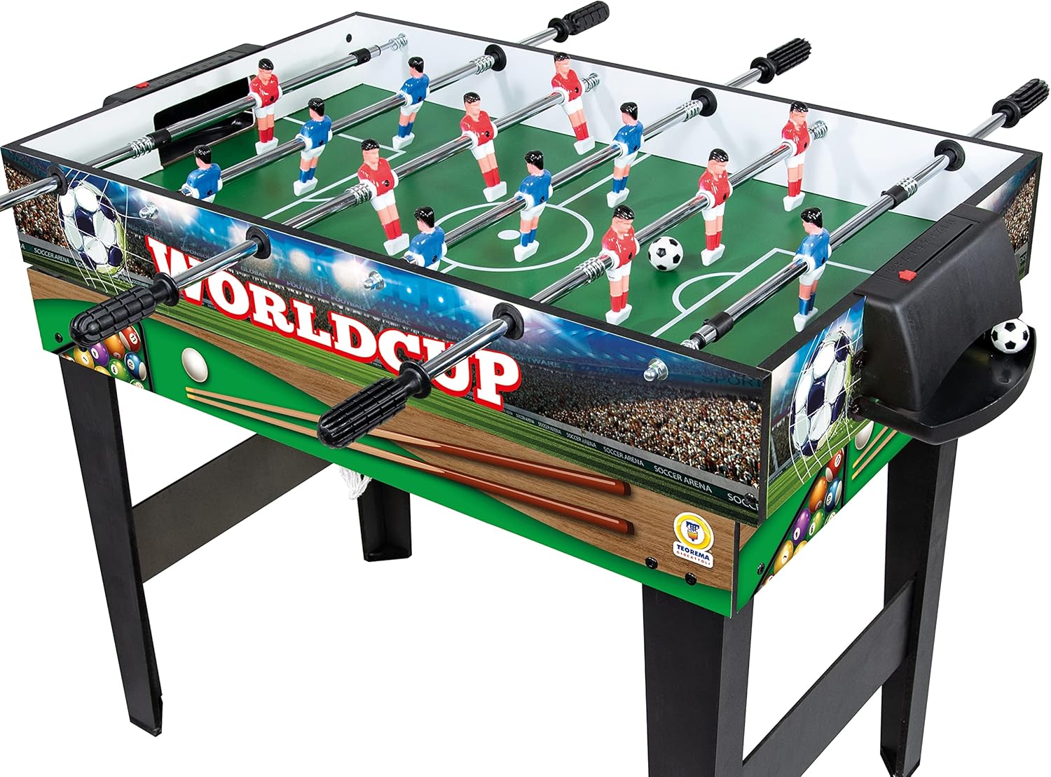 Teorema Giocattoli - Table de Jeu 4 en 1 en Bois, Football, ping-Pong, air Hockey, Billard, Dimensions 96 x 86 x 68 cm, 67359