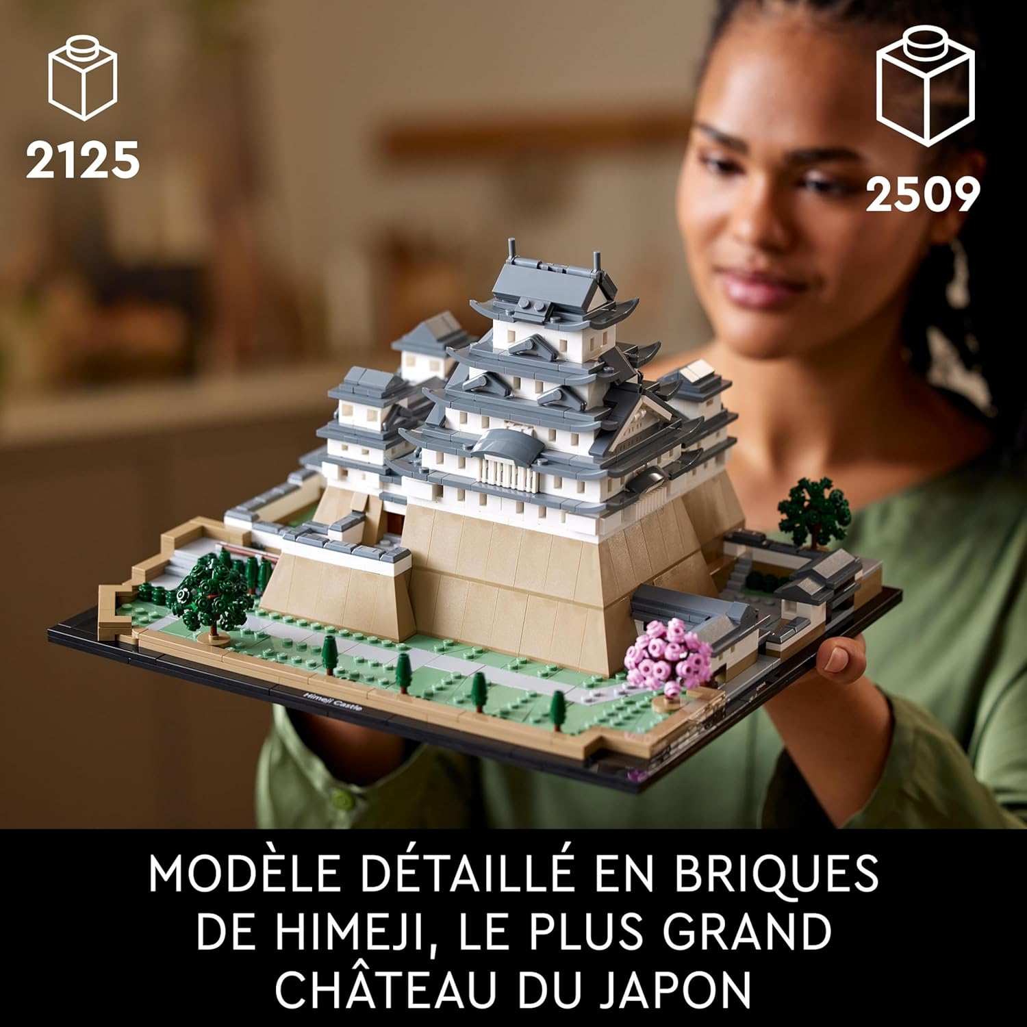 21060 Architecture Le Château d'Himeji, Kit de Construction de Maquette pour Adultes, Idée Cadeau pour Fans de Jardinage et de Culture Japonaise, Comprend des Cerisiers en Fleurs à Construire Unique