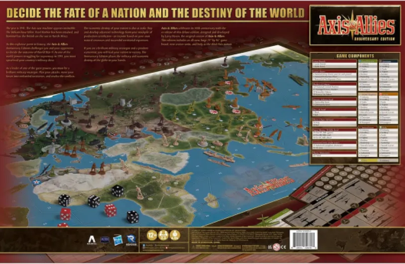 Renegade Game Studios Axis & Allies: Anniversary Edition – 40th Anniversary WWII Strategy Board Game, Deluxe Edition with Huge 24"x46" Map, 672 Miniatures, 2-6 Players, Ages 12+