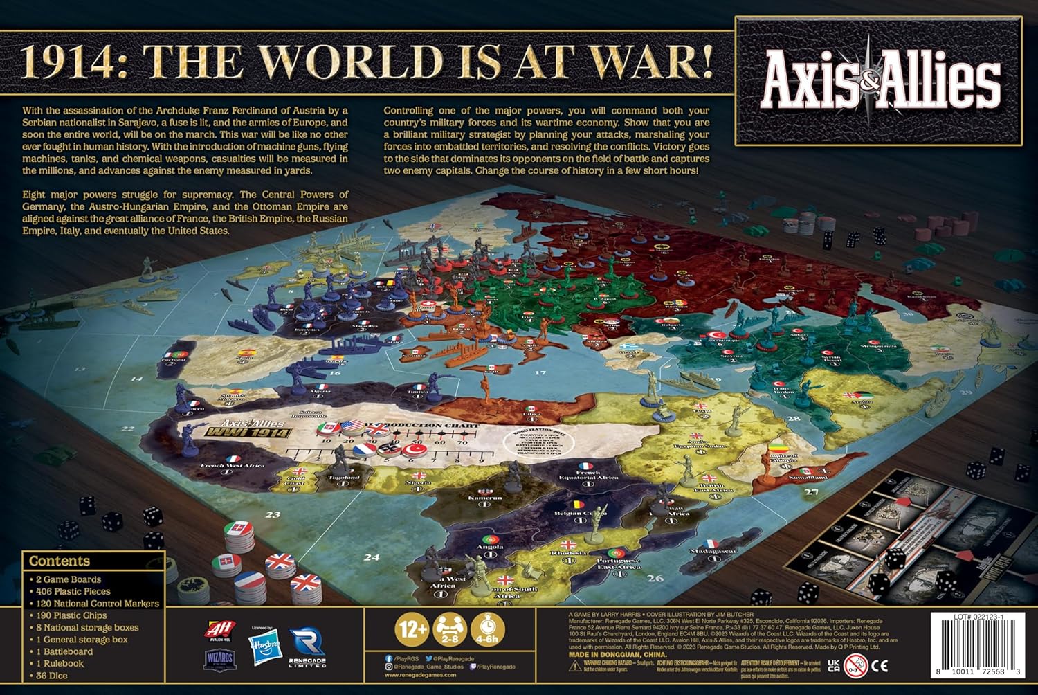 Renegade Game Studios Axis & Allies: WWI 1914 - A Strategic War Board Game for 2-8 Players, Intense Strategy Gameplay, 4 to 6 Hour Play Time