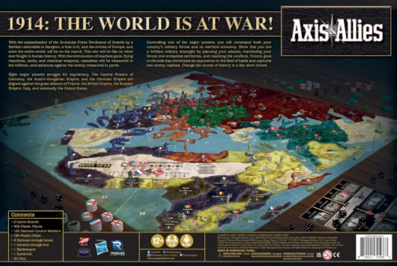 Renegade Game Studios Axis & Allies: WWI 1914 - A Strategic War Board Game for 2-8 Players, Intense Strategy Gameplay, 4 to 6 Hour Play Time