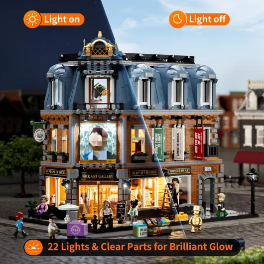Brick Art Galerie Bloc de Construction avec Lumière, 3400 Pcs, Bâtiment Modulaire d’Angle Inspiré des Œuvres d’Art Classiques avec Art 3D Amovible, Âge 16+, L9085