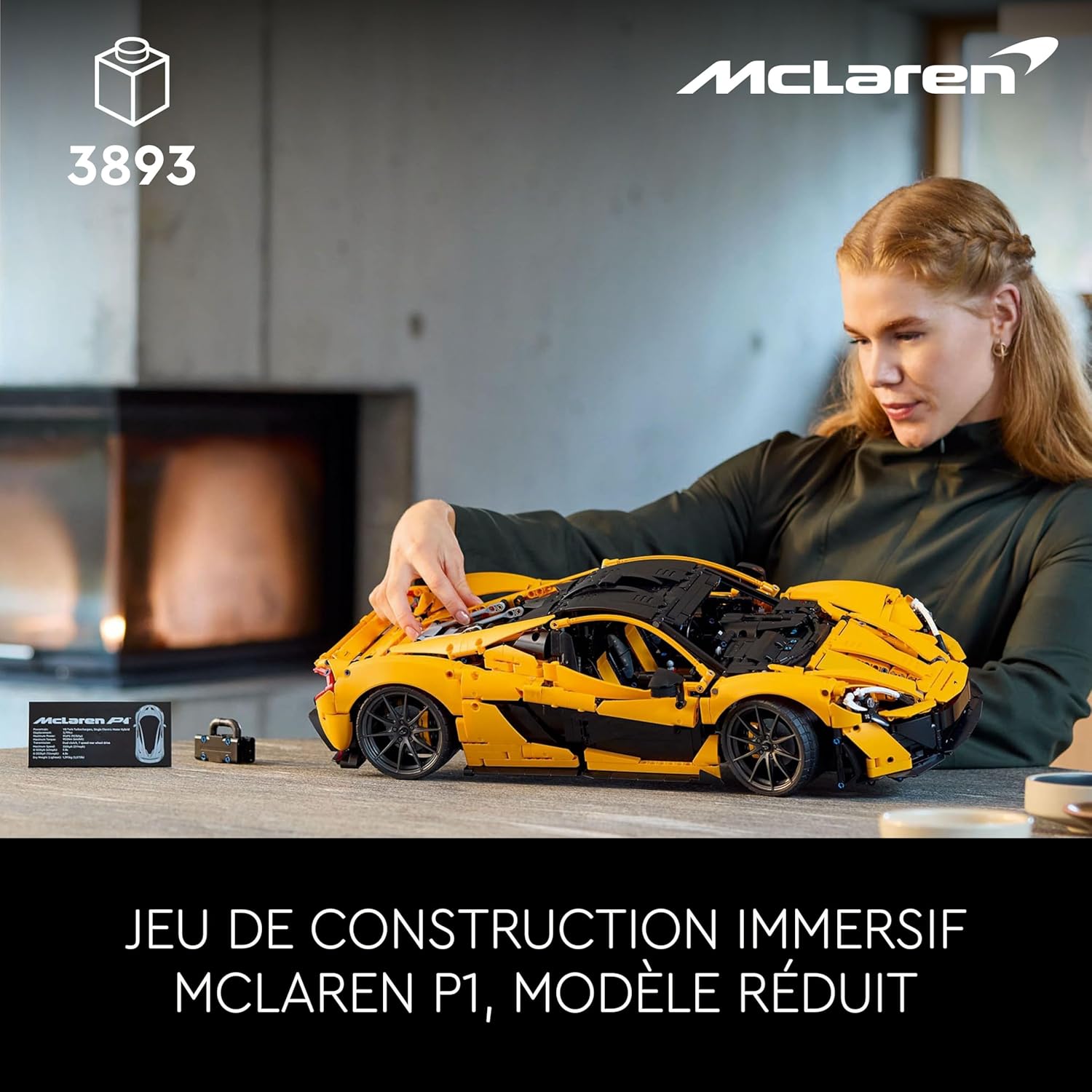 Technic McLaren P1 - Kit Maquette Hypercar pour Adultes - Idée Cadeau pour Les Passionnés de Voitures - Objet Collector à Échelle Réduite - Réplique de Voiture de Course 42172