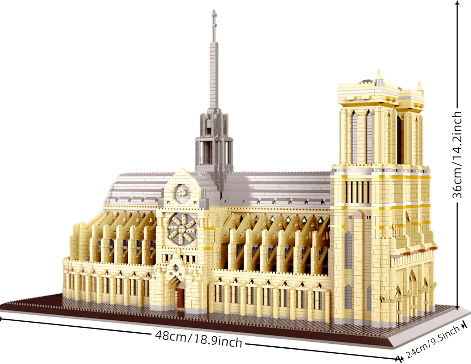 Alltogetho Cathédrale Notre Dame de Paris, Micro Maquette en Blocs de Construction, Plus de 7300 Pièces, Ensemble 3D de Construction Architecturale Défiant pour Adultes - Modèle d'Exposition de