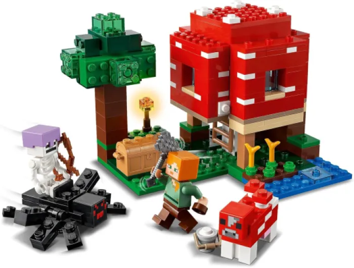 21179 Minecraft La Maison Champignon, Set Jouet de Construction pour Enfants dès 8 Ans, Idée de Cadeau, avec Figurines Unique