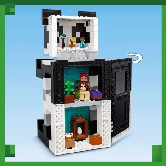 21245 Minecraft Le Refuge Panda, Jouet De Maison Amovible, avec Figurines Animaux Et Squelette, pour Enfants, Filles Et Garçons 8 Ans, Idée Cadeau Simple