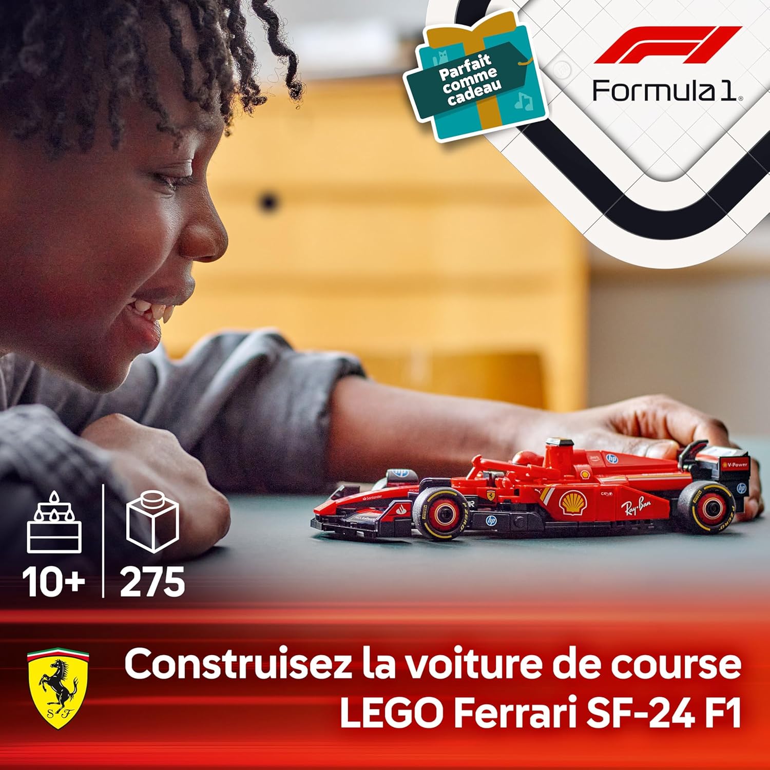 Speed Champions Voiture F1 Ferrari SF-24 - Jeu de Construction avec Véhicule de Course - Inclut Minifigurine Collector de Pilote de Formule 1 - Idée de Cadeau pour la Fête des Pères 77242 Ferrari SF-24 F1 Race Car 77242
