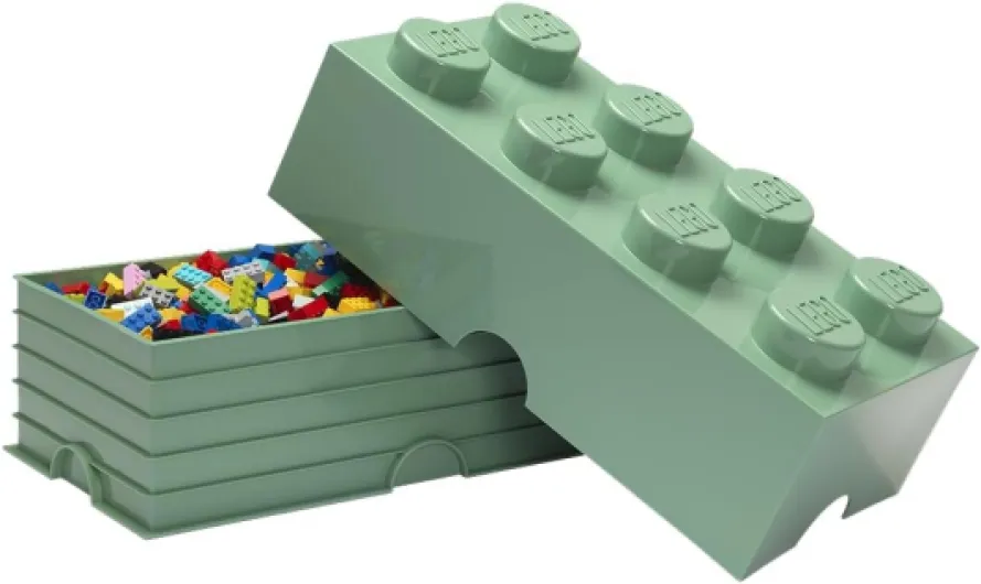LEGO 40041747 Brique de Rangement 8 Plots, Plastique, Vert, 50 x 25 x 18 cm 40041747