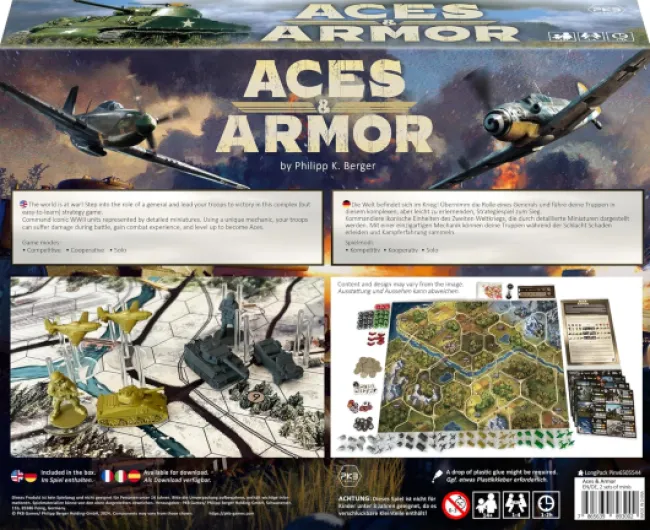 ACES & Armor, Jeu de société de stratégie sur la Seconde Guerre Mondiale, 1 à 4 Joueurs, à partir de 14 Ans, 1 à 2 Heures de Jeu Board Game