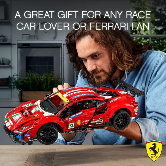 42125 Technic Ferrari 488 GTE AF Corse #51: Maquette de Voiture de Course à Construire, Modèle pour Adultes et Fans de Courses, Collectionneurs de Voitures, Idée de Cadeau