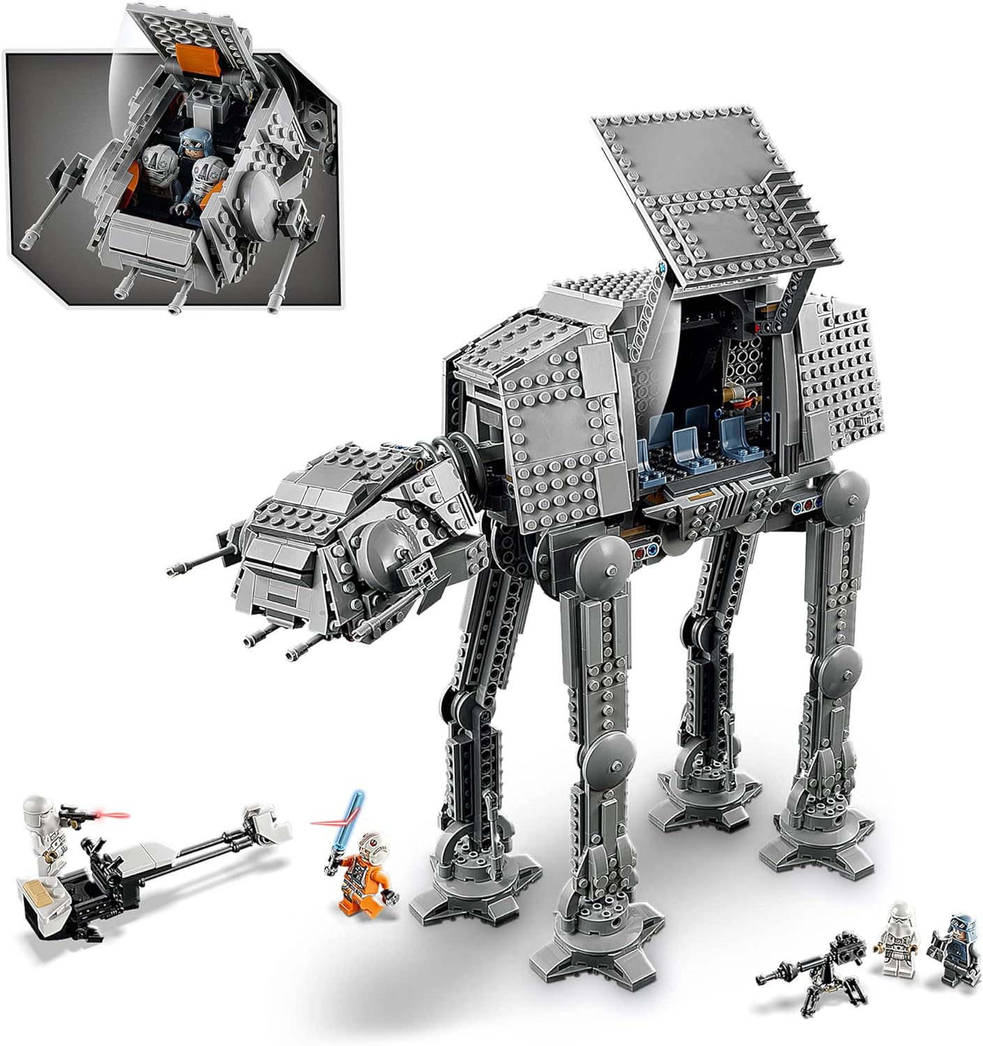 75288 Star Wars at-at: Jouet de Construction Galactique avec 6 Minifigurines, Inclus Luke Skywalker et Sabre Laser, Cadeau pour Enfants Fans de Star Wars de 10-12 Ans Emballage standard Unique