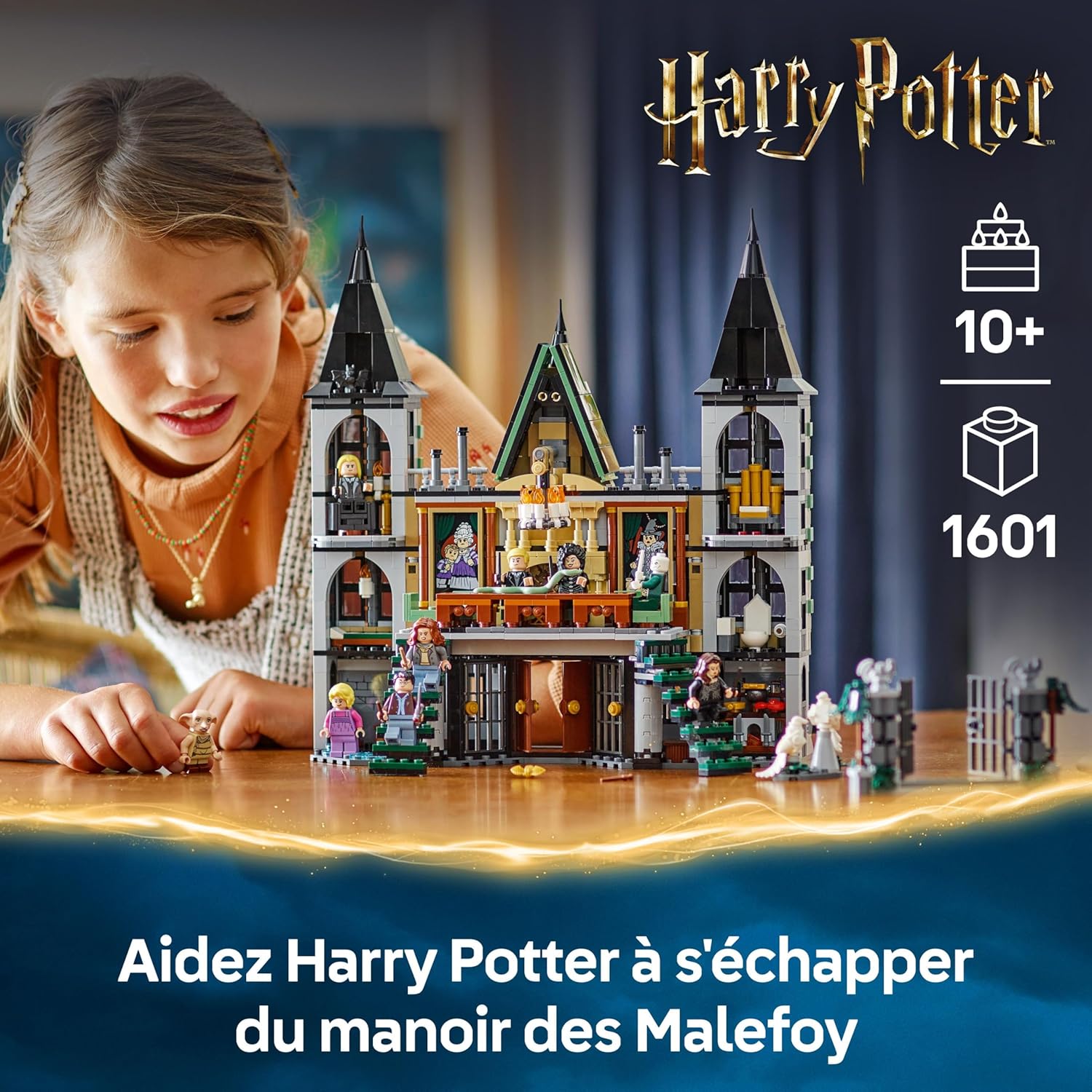 Harry Potter Le manoir des Malefoy - Jeu de Construction Collector pour garçons et Filles dès 10 Ans - 9 minifigurines Dont Dobby et Lord Voldemort 76453