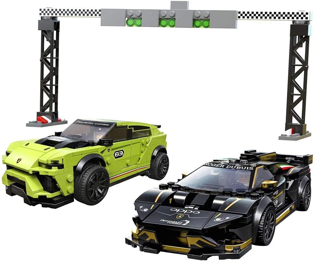 76899 Speed Champions Lamborghini Urus St-X & Lamborghini Huracán Super Trofeo Evo, Jouet Voiture de Course Enfants