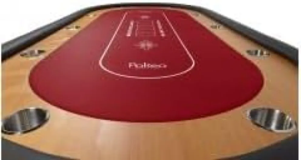 Table de Poker 10 Joueurs 214×108 cm – Tables de Poker Pliables – Tapis Rouge – Table Poker Pliable pour Jeu de Cartes – Pieds en Acier – Racetrack Bois – 10 Porte-Gobelets