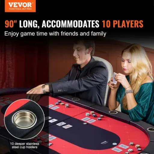 Test VEVOR Table de Poker Pliable 229 cm : une vraie grande table pour jouer sérieux à la maison