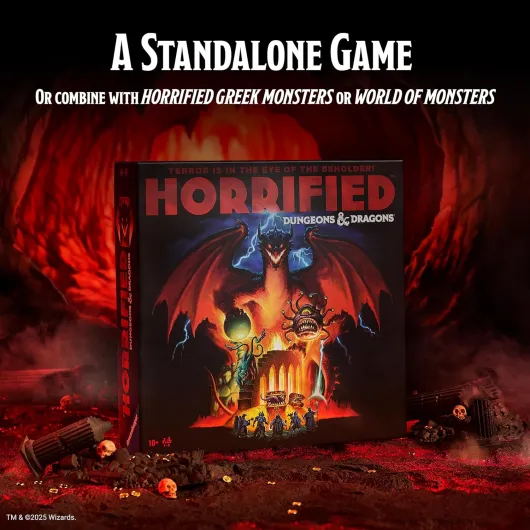 Horrified Games – Donjons & Dragons – Jeu de société de stratégie – Améliore la pensée critique et le travail d’équipe – Jeu coopératif – Défis uniques de monstres – 1 à 5 joueurs