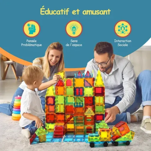 Test Olvy Blocs Magnétiques Montessori 120 pièces : le jeu qui squatte la table du salon