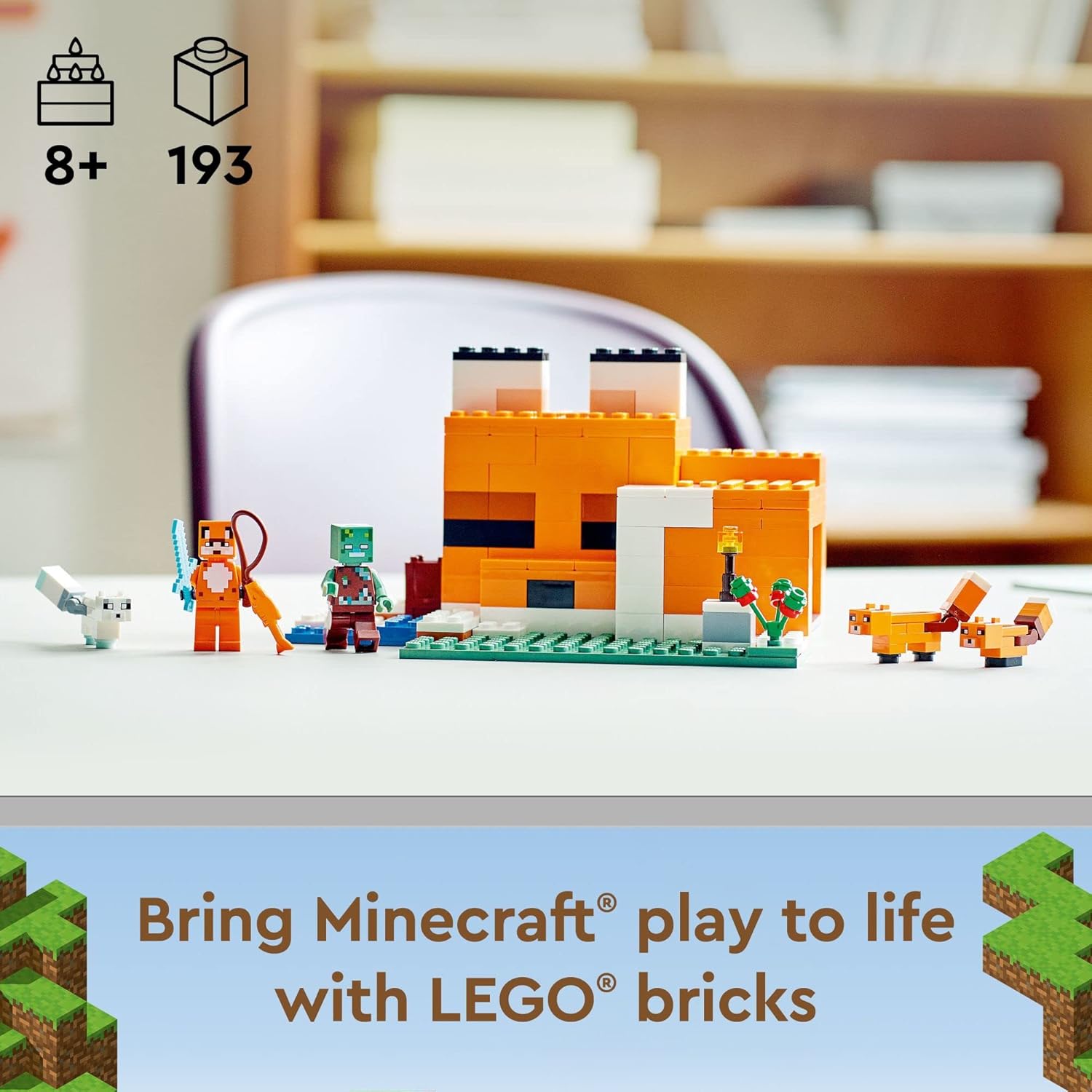 Minecraft The Fox Lodge 21178 Building Kit and Toy House Playset; Great Gift for Kids and Players Aged 8+ (193 Pieces)