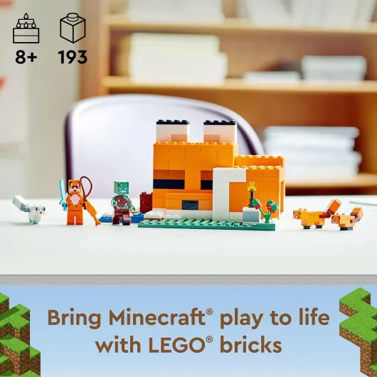 Minecraft The Fox Lodge 21178 Building Kit and Toy House Playset; Great Gift for Kids and Players Aged 8+ (193 Pieces)